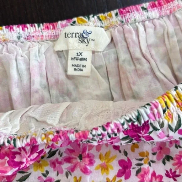 NWT Ponk Floral Print Off The Shoulder Mid-Length Dress  Size 1X 16W/18W - Picture 6 of 15